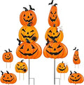 Beterzack 628NGDC 2-Set Stackable Metal Pumpkin Yard Stakes – Halloween yard signs