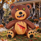 GOOSH 69729 5-Foot Halloween Teddy Bear Inflatable – Brown and Red – product detail