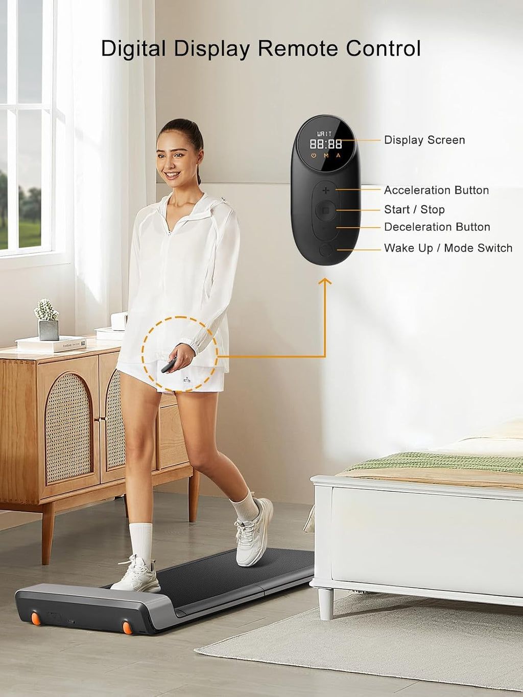 WALKINGPAD WPP1F Under-Desk Walking Treadmill – light gray – product detail