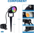 SUNVIE RR62JGOEX8 12W RGBW LED Outdoor Spotlights – 4 Pack, Black – 4 Pack / Black – product detail