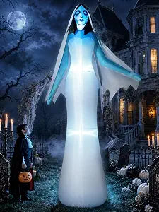 zukakii QM-WS-025 12-Foot Halloween Ghost Bride Inflatable – blue