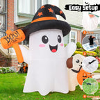 GOOSH 69655 5-Foot Halloween Ghost & Dog Inflatable – white, black, brown, multicolor – product detail