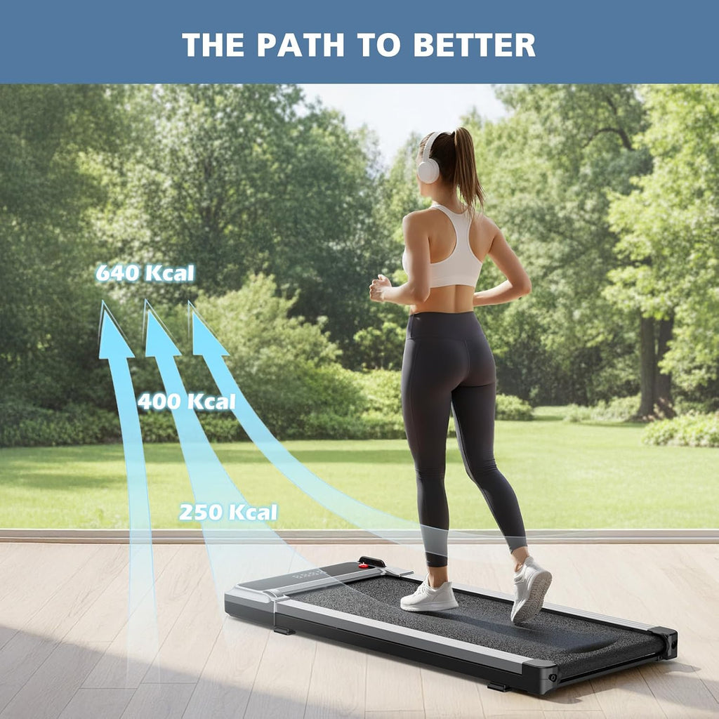 OLIXIS Under-Desk Walking Treadmill – no handle, Silver – Silver / no handle – product detail