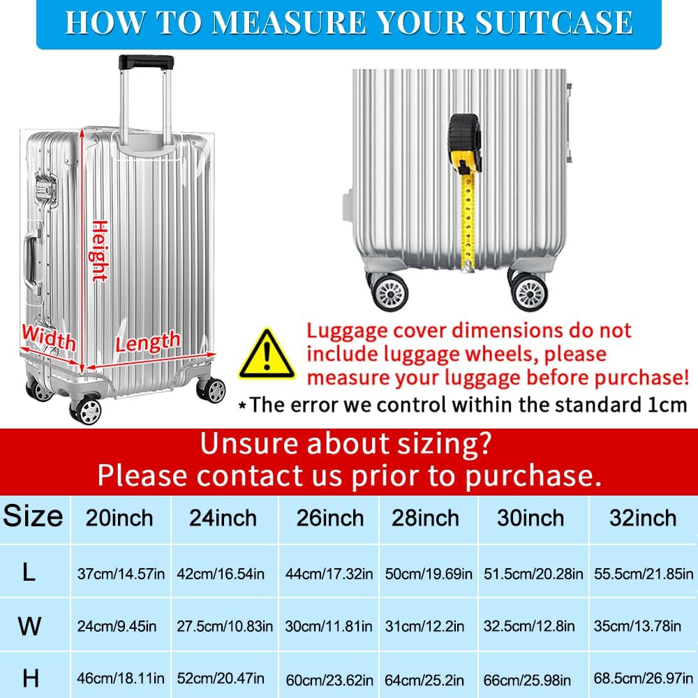 Yotako TJO543-30 Luggage Cover – 30inch, 90%clear 10%grey – 90%clear 10%grey / 30inch – product detail