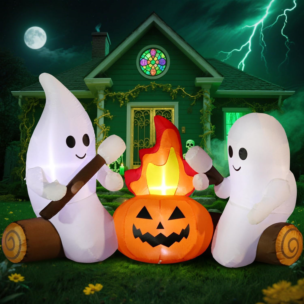 DomKom 6-Foot Halloween Ghost Campfire Inflatable – Ghost Campfire – product detail