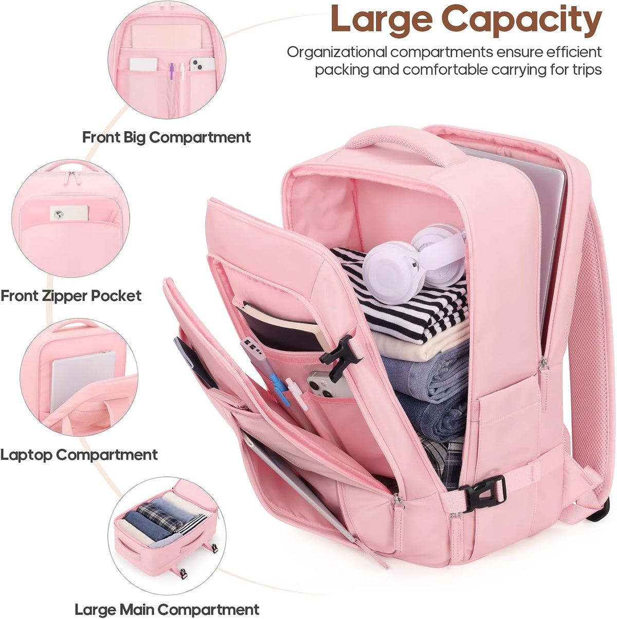 MIUSSE MAX 2452B Luggage Set – 3 piece set (20inch), Pink – Pink / 3 piece set (20inch) – product detail