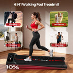 CHAOKE Under-Desk Walking Treadmill – Black-Red – product detail