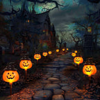 Awinking XMS049 6-Pack Solar Pumpkin Stake Lights – orange – product detail