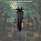 LarpGears LG-HD-04 7.8-Foot Wind-Driven Halloween Reaper Decoration – 7.8ft, Black – Black / 7.8ft – product detail