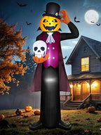 zukakii QM-WS-002 12-Foot Halloween Pumpkin & Ghost & Vampire Inflatable – black