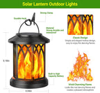 KOOPER DL-002 Solar Flickering-Flame Lanterns – 4 Pack, Black – Black / 4 Pack – product detail