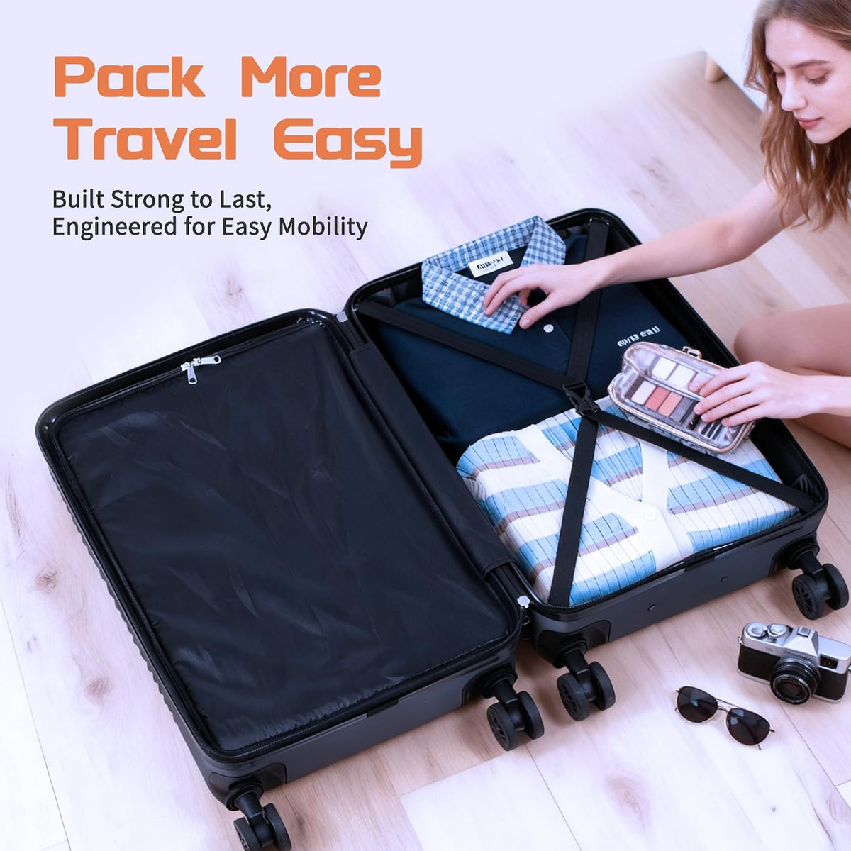 Rosamo T1 Hardside Luggage Set – Large, Medium, Small, Grey – Grey / Large, Medium, Small – product detail