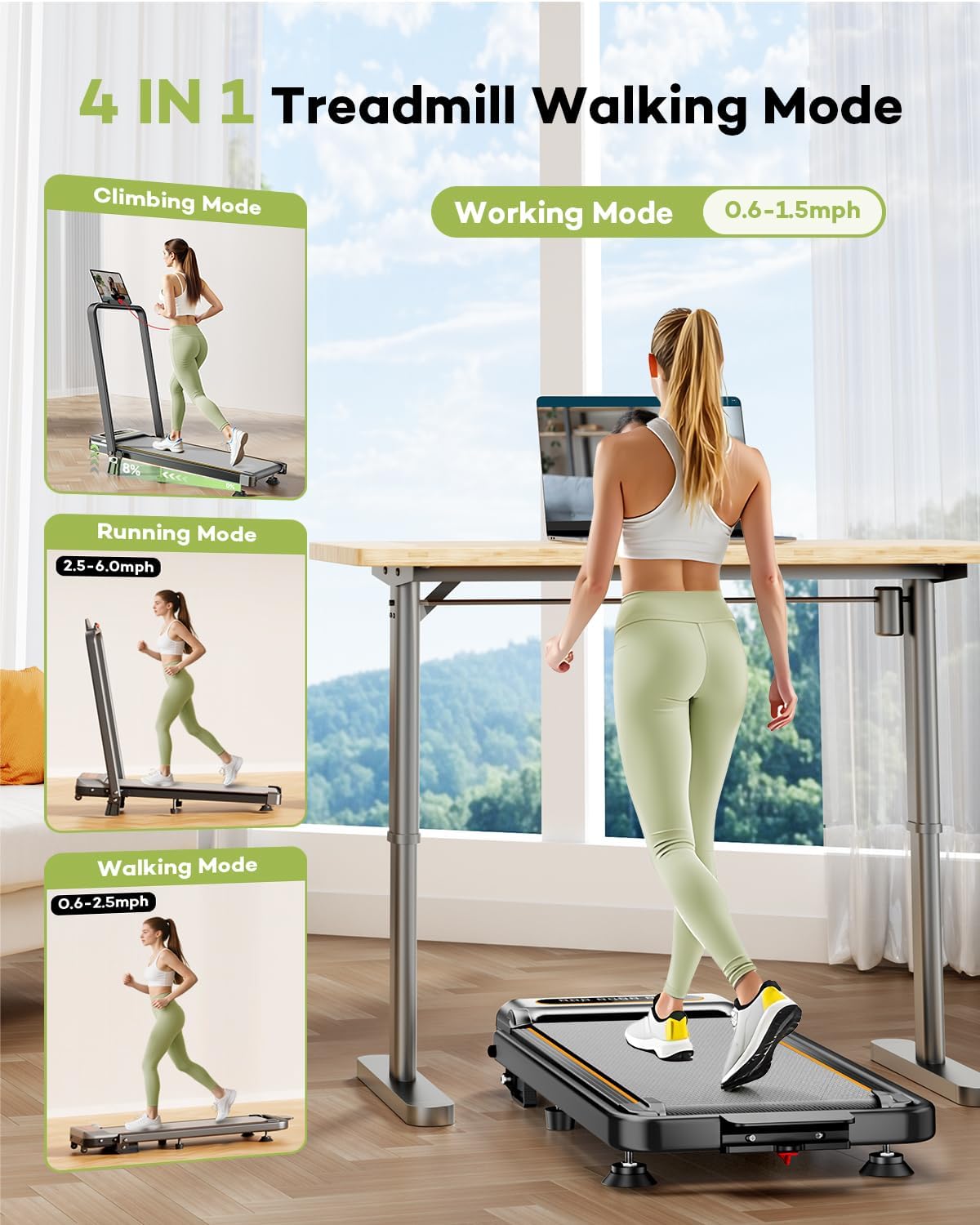 Trisomy SD-380F Under-Desk Walking Treadmill – Silver – product detail