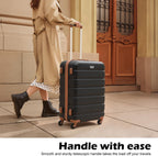 Coolife YD000013 Hardside Luggage Set – 3 Piece Set (20/24/28in), Apricot Black – product detail