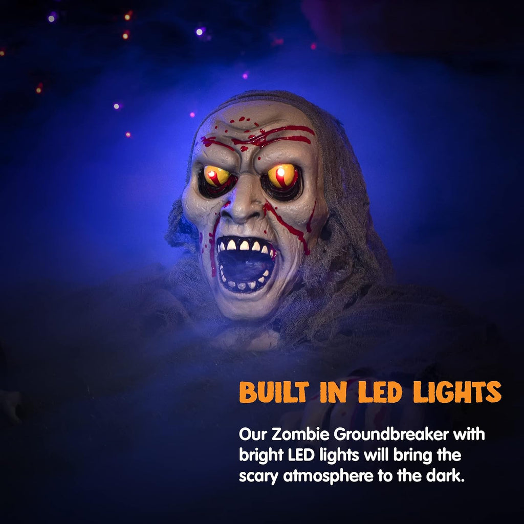 JOYIN 11577 Lighted Halloween Zombie Groundbreaker with Sound – Grey and Black – product detail