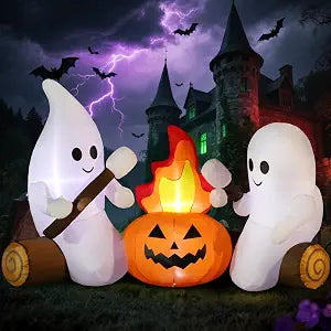 DomKom 6-Foot Halloween Ghost Campfire Inflatable – Ghost Campfire