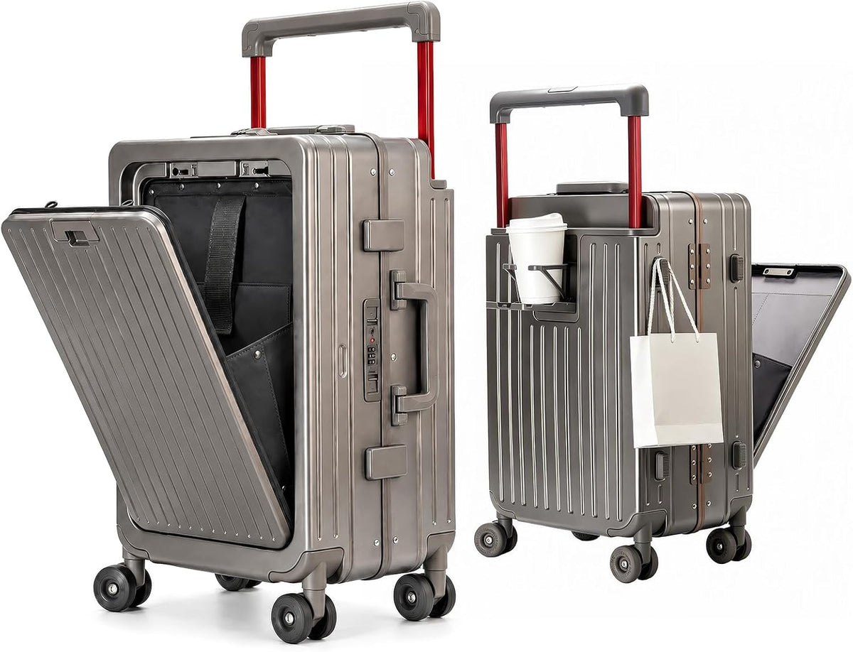 Pearstudioy 20-alum-pc-usb Carry-On Suitcase – 20 Inches, Gold