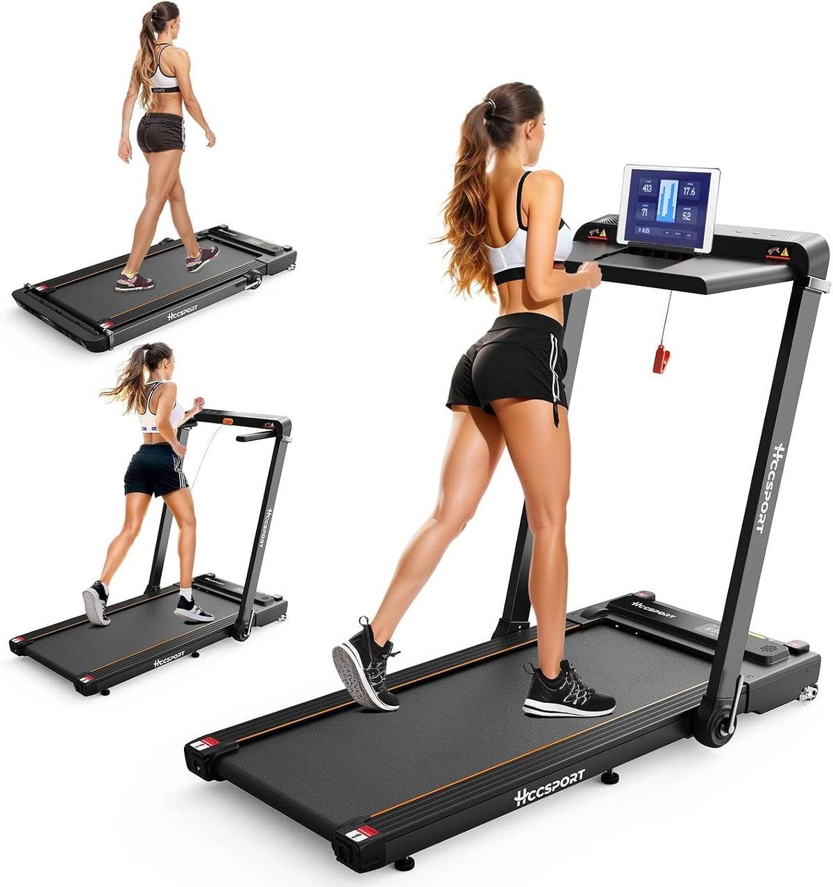 Hccsport SOUTIEN-1 Under-Desk Walking Treadmill – Remote Control&Removable Tray