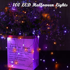 Lomotech 2-Pack 66-Foot 200-LED Solar Halloween String Lights – Orange&Purple – product detail