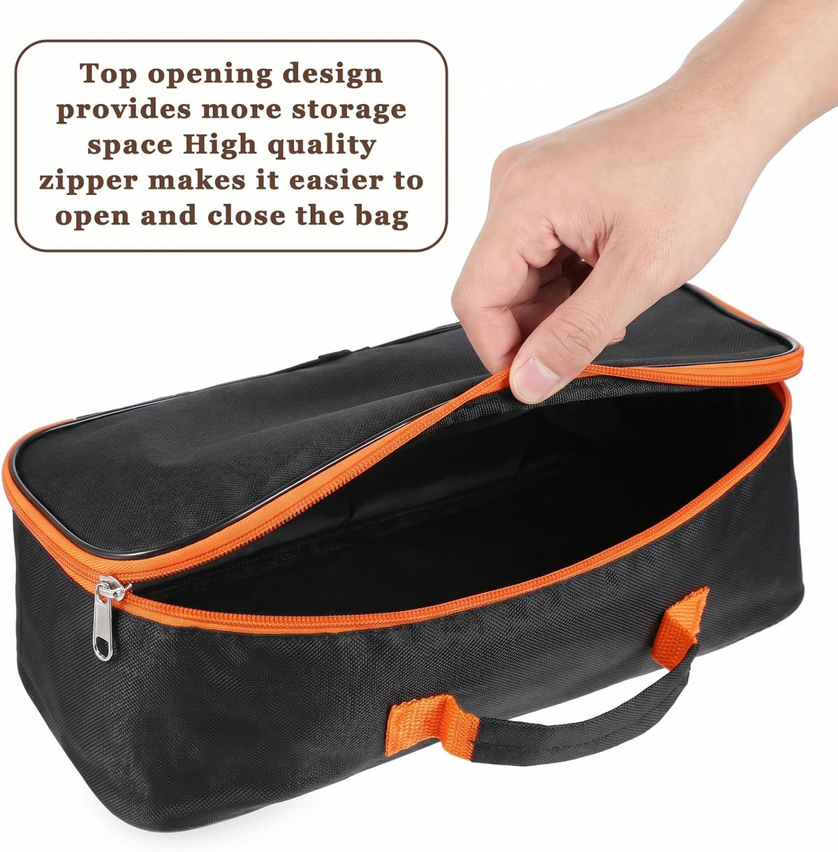 Zelphvt 5507DATD4778 Oxford Fabric Zippered Tool Bag – Black – product detail