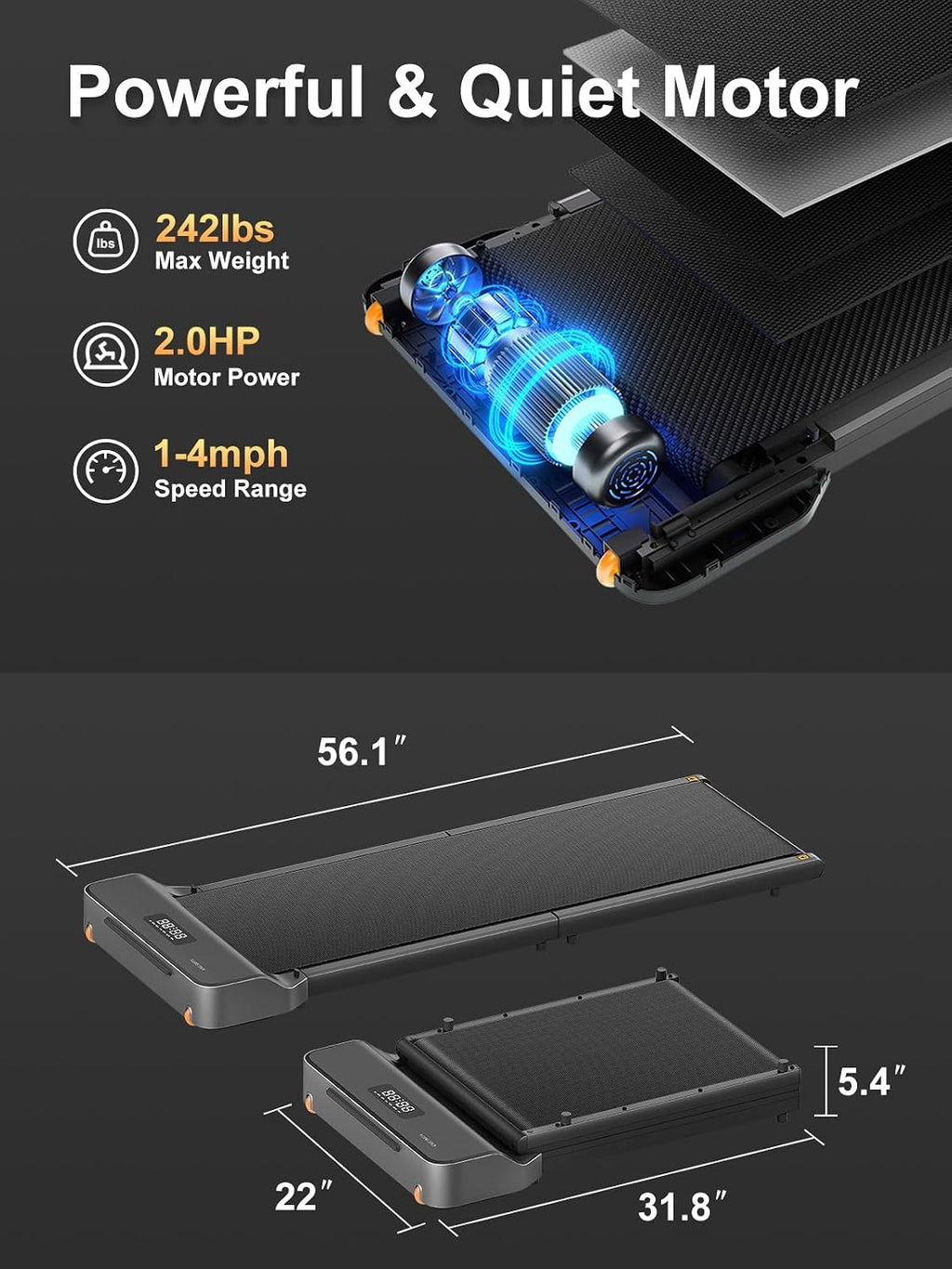 WALKINGPAD WP400F4 Walking Treadmill – Z1*grey – product detail