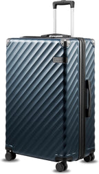 LUGGEX Suitcase – Checked-Large 28-Inch, Navy