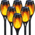 IkeeRuic Solar Flickering-Flame Torch Lights – 6Pack, Orange