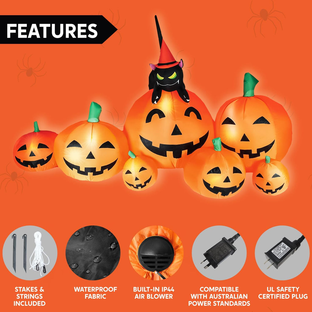 Joiedomi 30003 7-Foot Halloween Pumpkin & Witch's Cat Inflatable – 7FT, Traditional Halloween Orange – Traditional Halloween Orange / 7FT – product detail