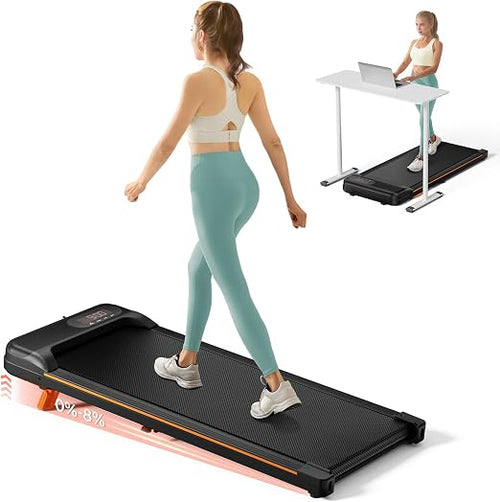 Abonow 3000W Under-Desk Walking Treadmill – Black Orange