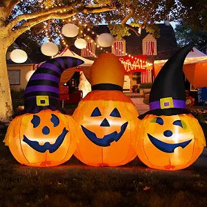 GOOSH 69106 6-Foot Halloween Pumpkin Inflatable – Orange, Black