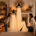 HAPPYCLUB 20260521001 3-Piece Lighted Halloween Ghost Family Set – 3Pack - L+M+S – product detail