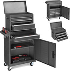 Winado 4-Drawer Rolling Tool Chest with Detachable Top – Black