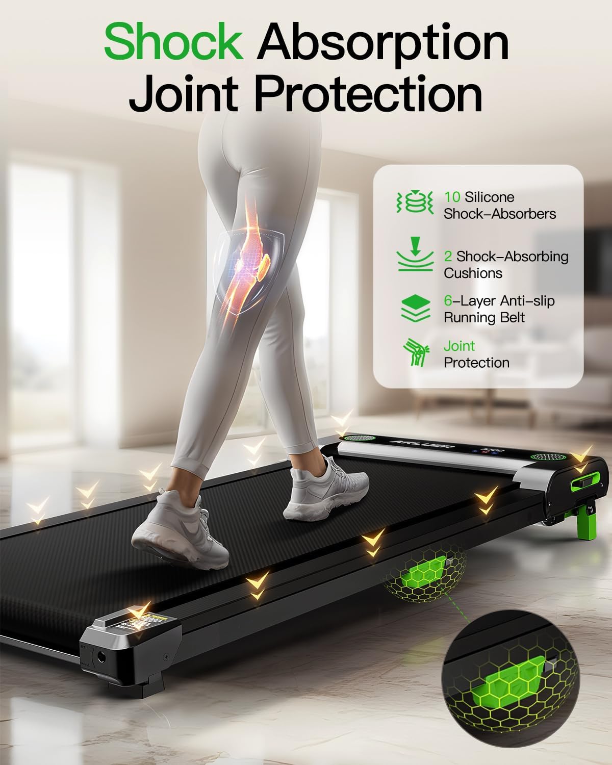 AKLUER 480L-A Under-Desk Walking Treadmill – Light Black – product detail