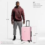 InUSA IUVAS00M-PNK Hardside Suitcase – 24 Inch, Pink – Pink / 24 Inch – product detail