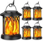 KOOPER DL-002 Solar Flickering-Flame Lanterns – 4 Pack, Black