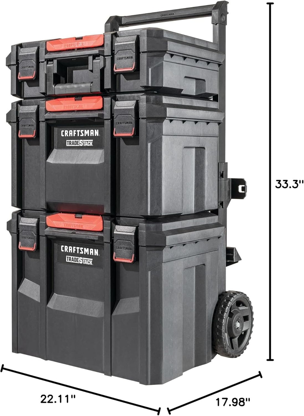 CRAFTSMAN CMST60420 VERSASTACK XL Rolling Storage Tower with Adapter – Black, Red – product detail