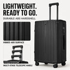 S.Leovay W5271P499184 Luggage Set – 20+24+28Inch, Black – Black / 20+24+28Inch – product detail