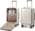 LOVEVOOK Hardside Carry-On Suitcase – 20 Inch-Carry on, White-Khaki