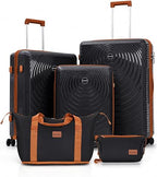 CONCEPTEN CON-LS28PP-BK Luggage Set – 5 Piece Sets (21/25/29/Db/Tb), Black