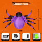 COMIN 9-Foot Halloween Spider Inflatable – Purple – product detail