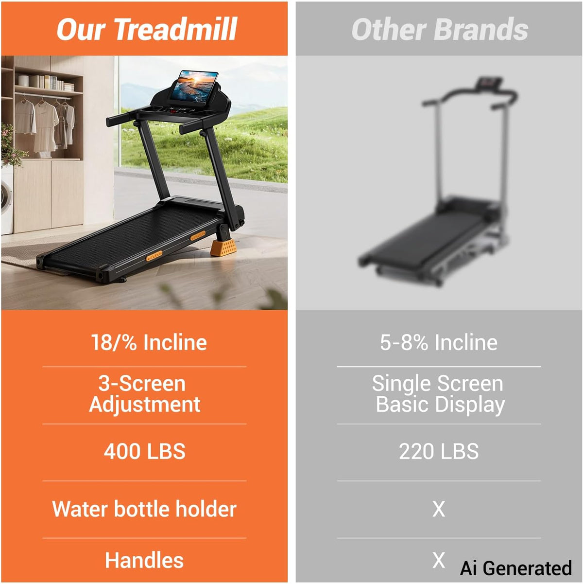 LONTEK SF20 Walking Treadmill – Deep Black – product detail