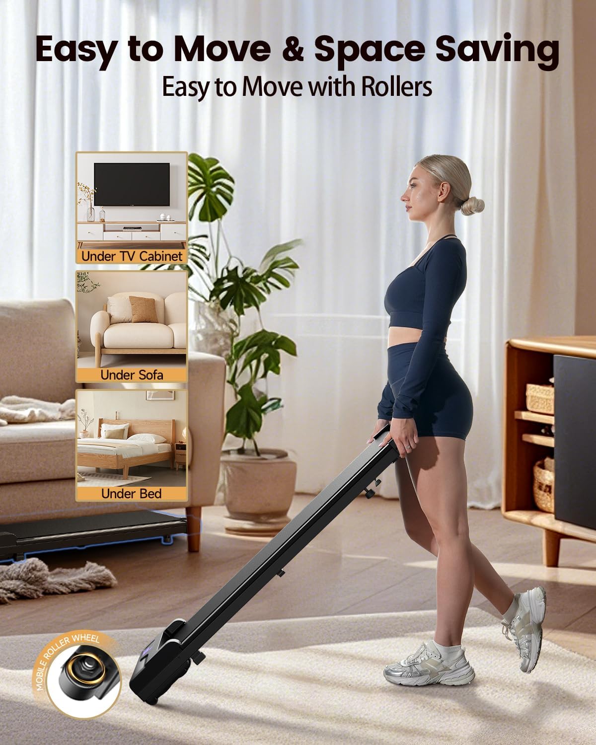 Vhorilix XM-A1 Under-Desk Walking Treadmill – Black – product detail