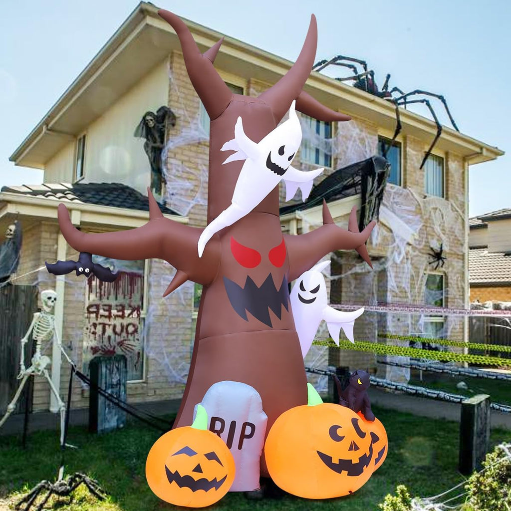 GOOSH 69461 12-Foot Halloween Dead Tree & Pumpkin & Ghost Inflatable – Brown – product detail