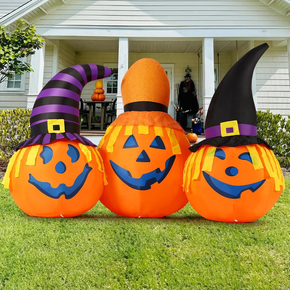 GOOSH 69106 6-Foot Halloween Pumpkin Inflatable – Orange, Black – product detail