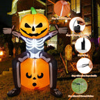 COMIN 69265 5-Foot Halloween Skull & Skeleton & Pumpkin Inflatable – Orange, Black, White – product detail