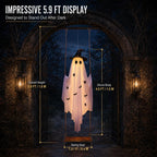 CRILARY Hlwn-ghost-01 5.9-Foot Lighted Halloween Swinging Ghost – white – product detail