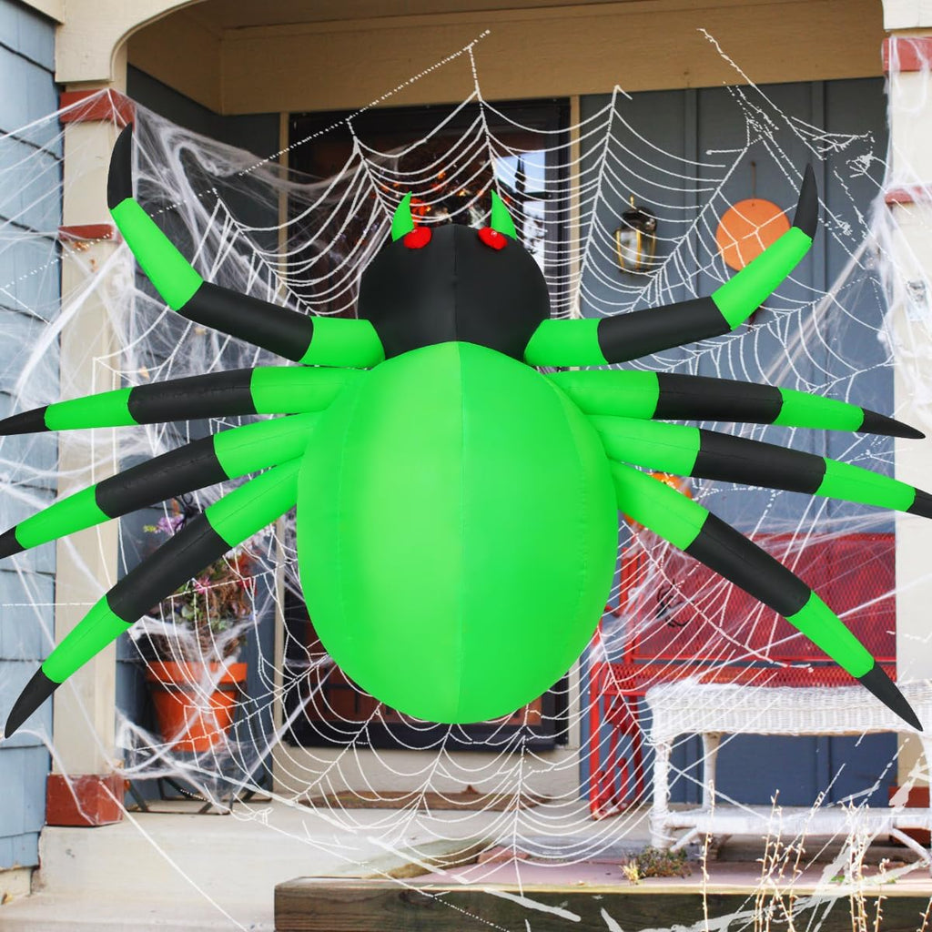 COMIN 9-Foot Halloween Spider Inflatable – Green – product detail