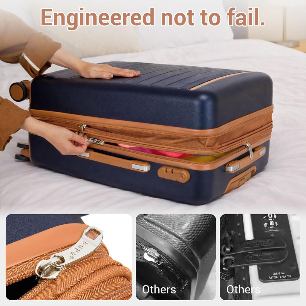 Kono 2574 Suitcase – Checked-Large 28-Inch, Navy – Navy / Checked-Large 28-Inch – product detail