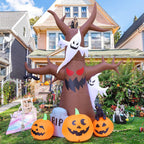 GOOSH 69461 12-Foot Halloween Dead Tree & Pumpkin & Ghost Inflatable – Brown – product detail