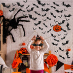 Piteno BF140 140-Piece 3D Halloween Bat Wall Sticker Set – Standard, Black – Standard / Black – product detail